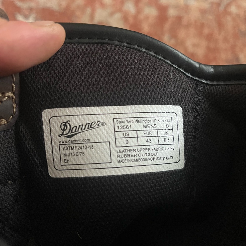 Danner Steel Yard Wellington Work Boots – Size 9D – Excellent Condition - Picture 7 of 8